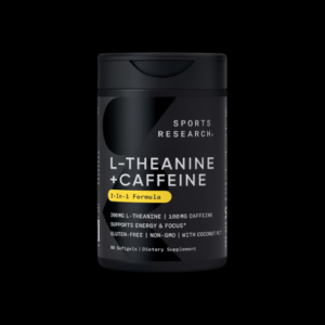Sports Research Suplemento de L-teanina 3 en 1 con cafeína