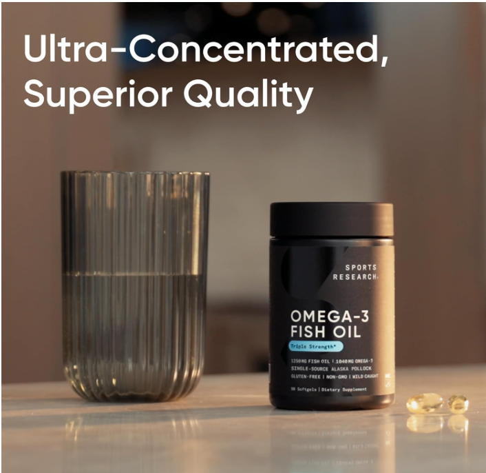 Cápsulas de Omega-3 de aceite de pescado Sports Research - Image 2