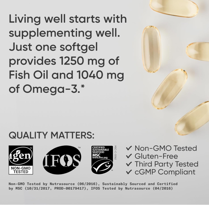 Cápsulas de Omega-3 de aceite de pescado Sports Research - Image 4